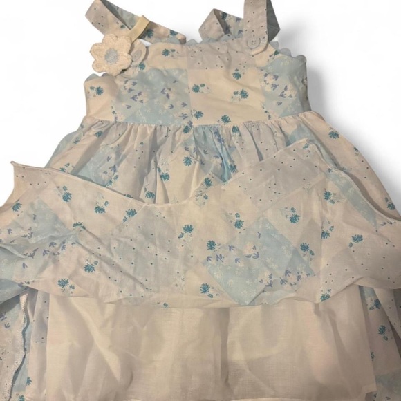 Haute Hippie Cream and Blue Floral Diaper Cover 2T - Picture 4 of 5